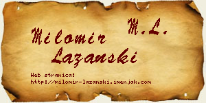 Milomir Lazanski vizit kartica